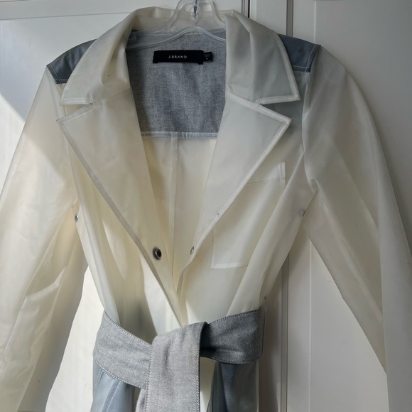 J Brand Clear Vinyl Rain Trench Coat - Picture 3 of 6